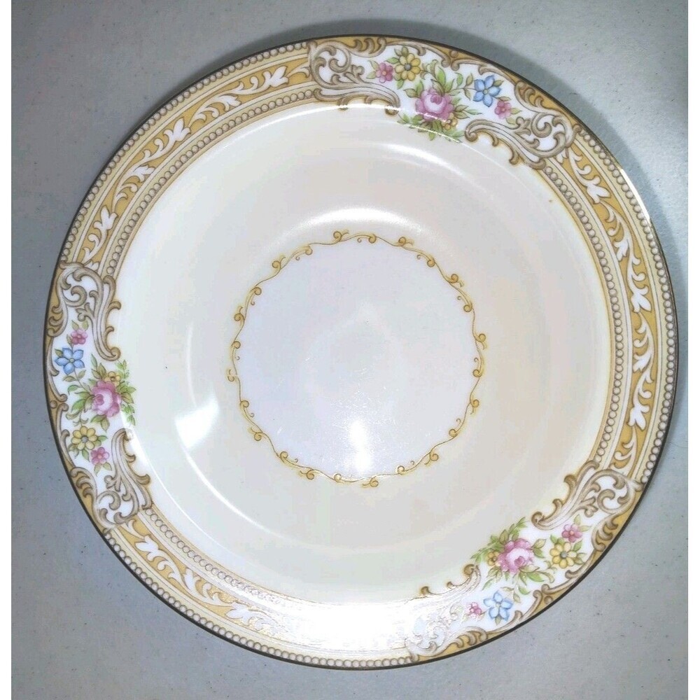 Vintage Noritake China Darleen 3904 Berry Bowl 5.5" Yellow Floral Gold Trim